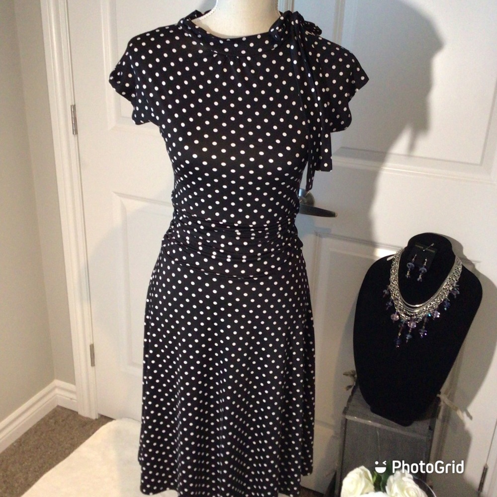 Folter Bridget Bombshell Dress in Polka Dot - EUC